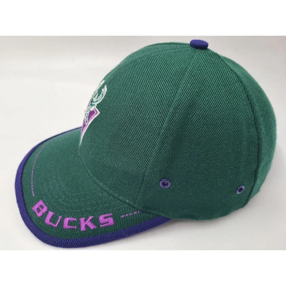 Vintage Milwaukee Bucks Logo Athletic Strapback Adjustable Hat Cap Wool‎ Blend